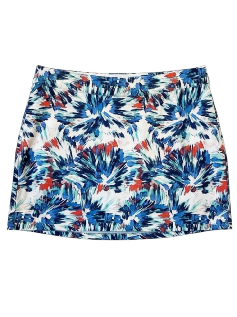 IZOD Golf Skirt Tennis Skort Short White Blue Red Floral Print Size 2 - Picture 2 of 16